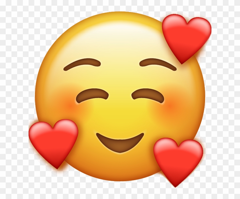 Iphone Emoji, Ios Emoji [download New Emojis] - Smile Emoji With Hearts Clipart #1100000