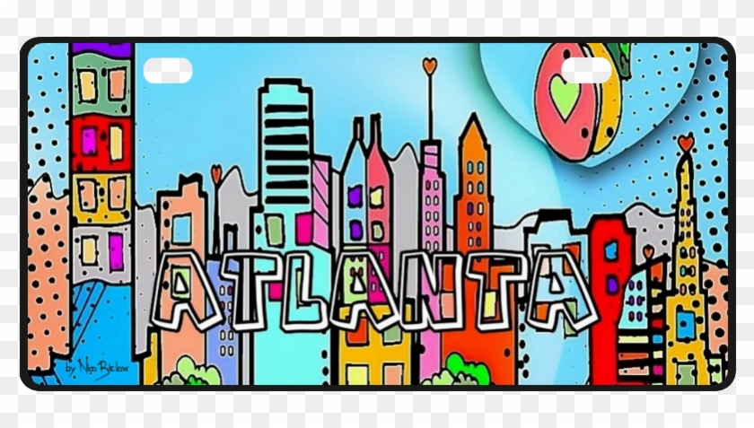 Atlanta By Nico Bielow License Plate - Skyline Clipart #1100582