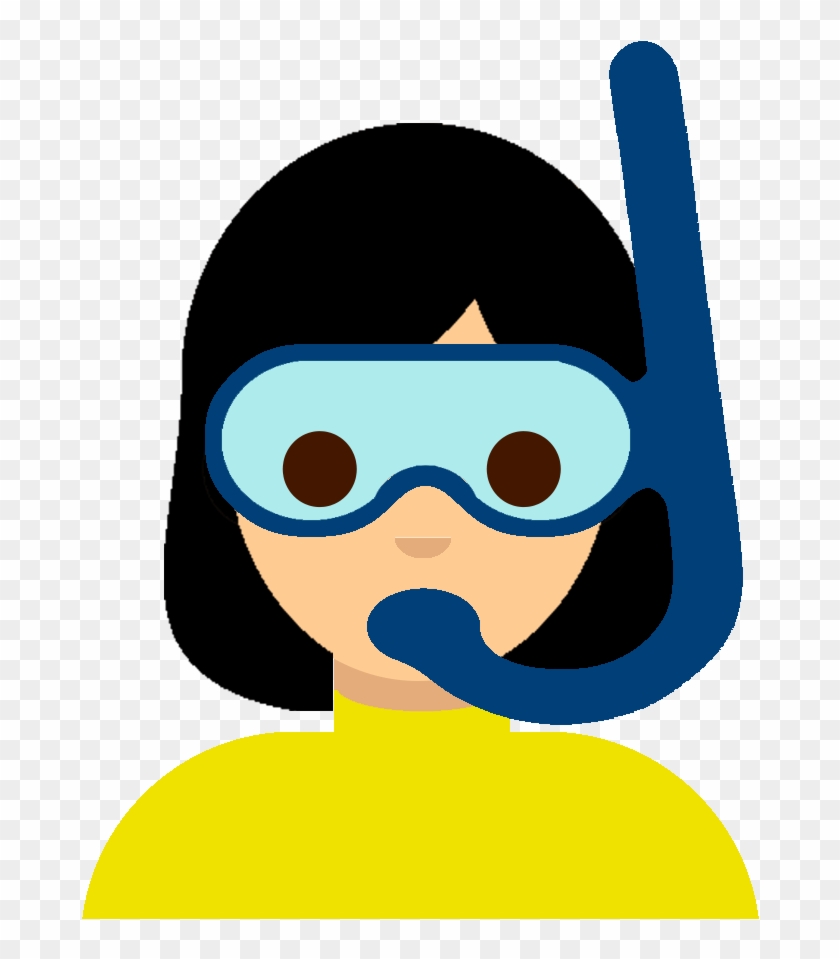Scuba-diving Girl Emoji - Scuba Diving Emoji Clipart