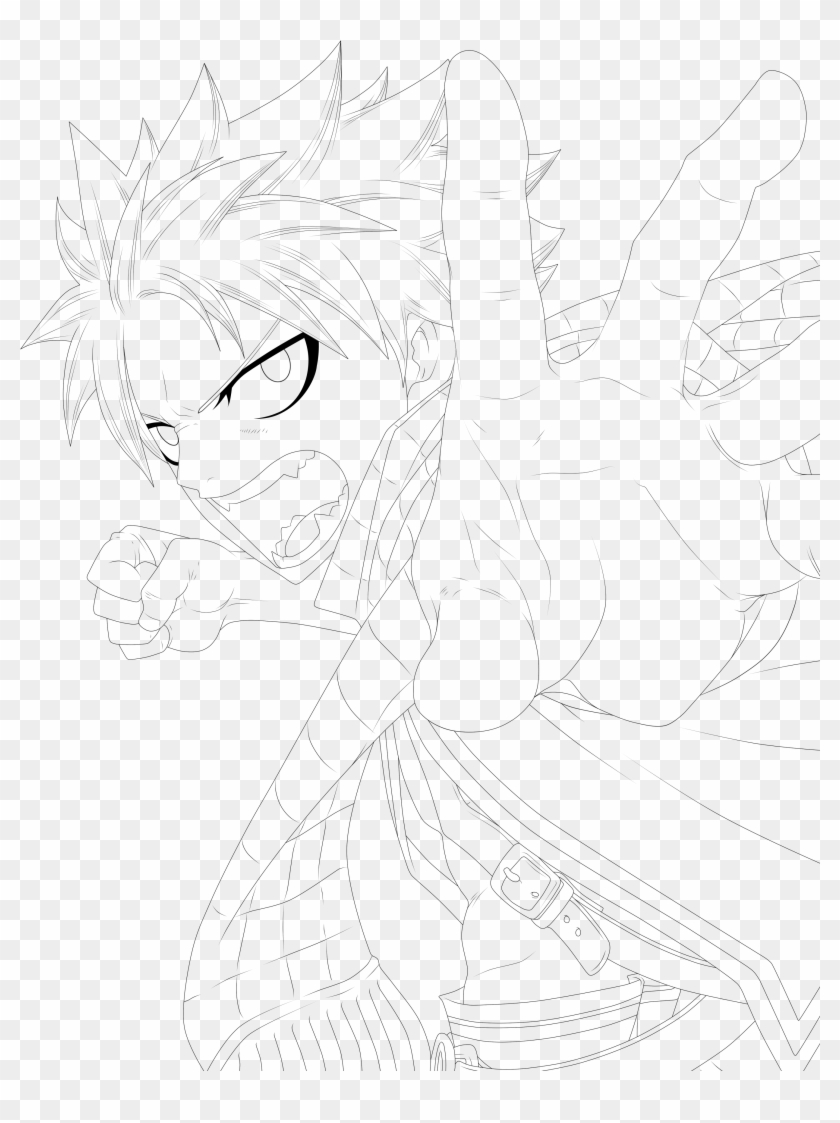 Cute Anime Girl Coloring Pages - Natsu Dragneel Lineart Clipart