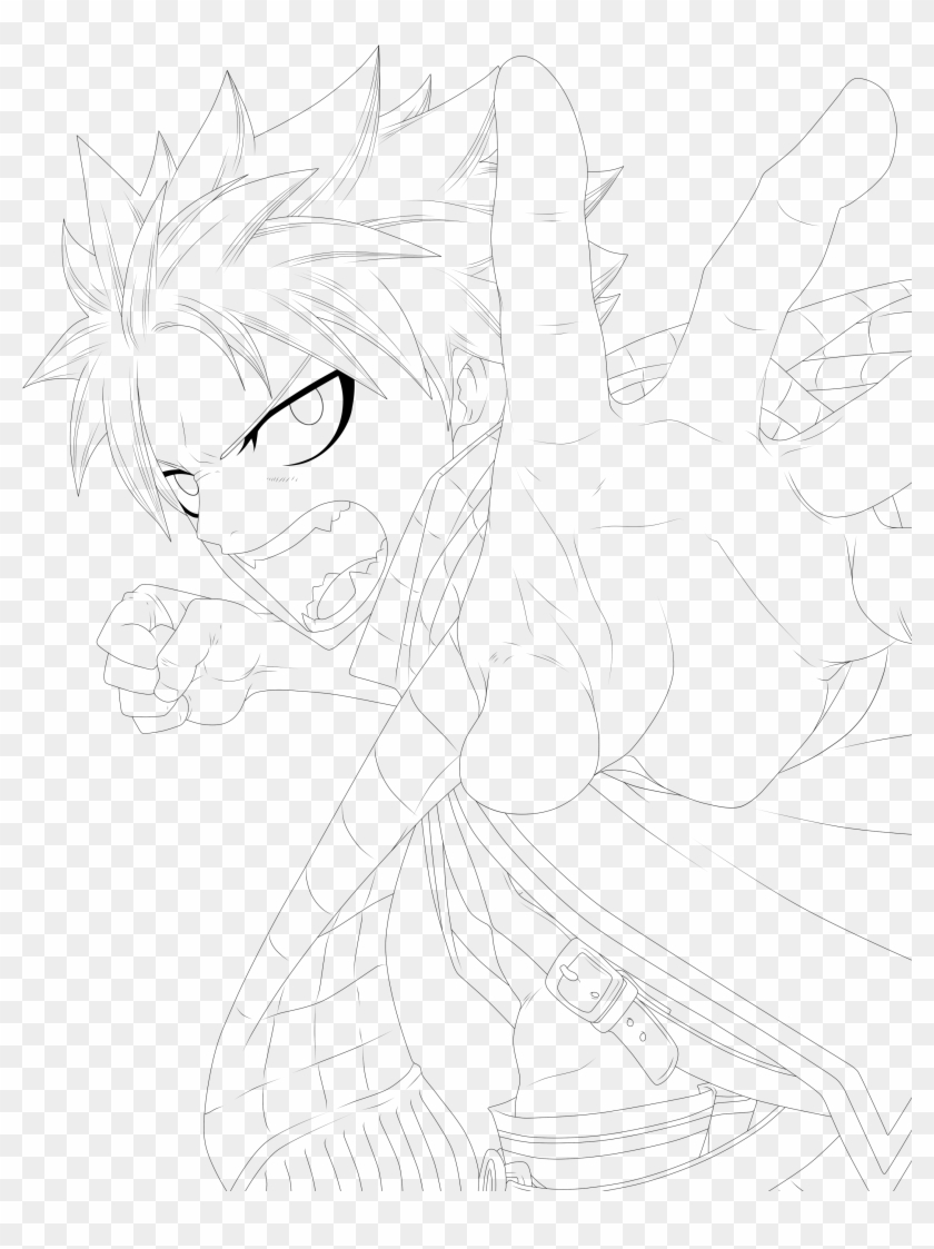 Cute Anime Girl Coloring Pages   Natsu Dragneel Lineart Clipart ...