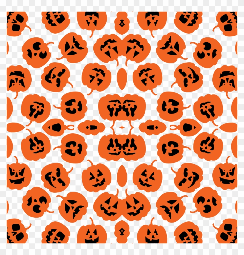 Cute And Funny Halloween Pumpkin Pattern On White Fabric Clipart #1101720