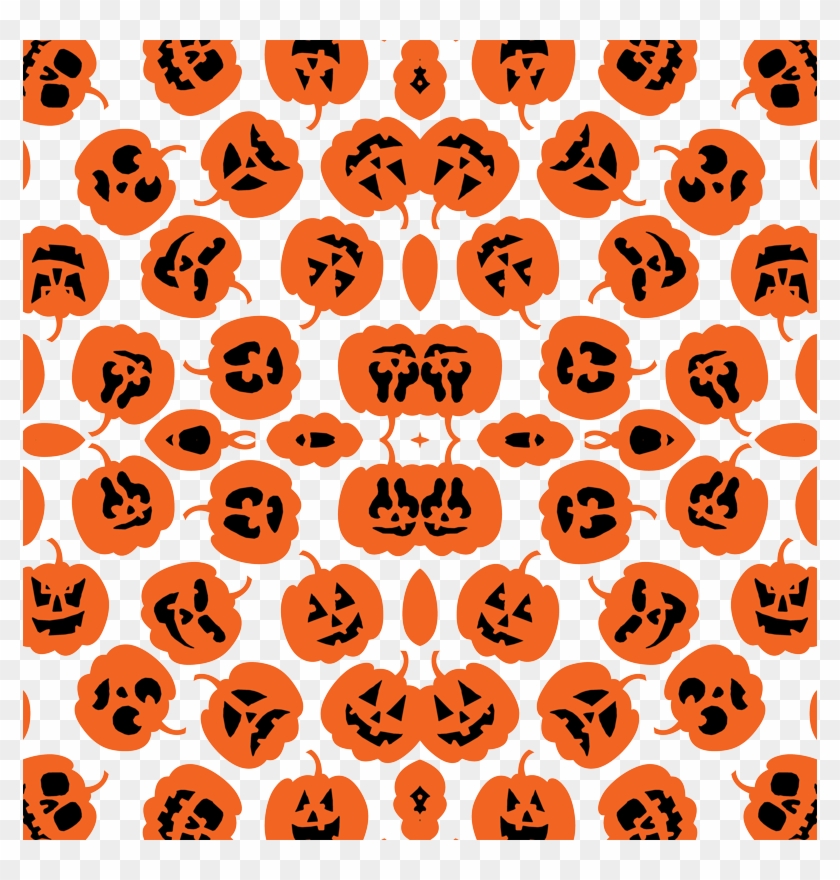 Cute And Funny Halloween Pumpkin Pattern On White Fabric Clipart #1101720
