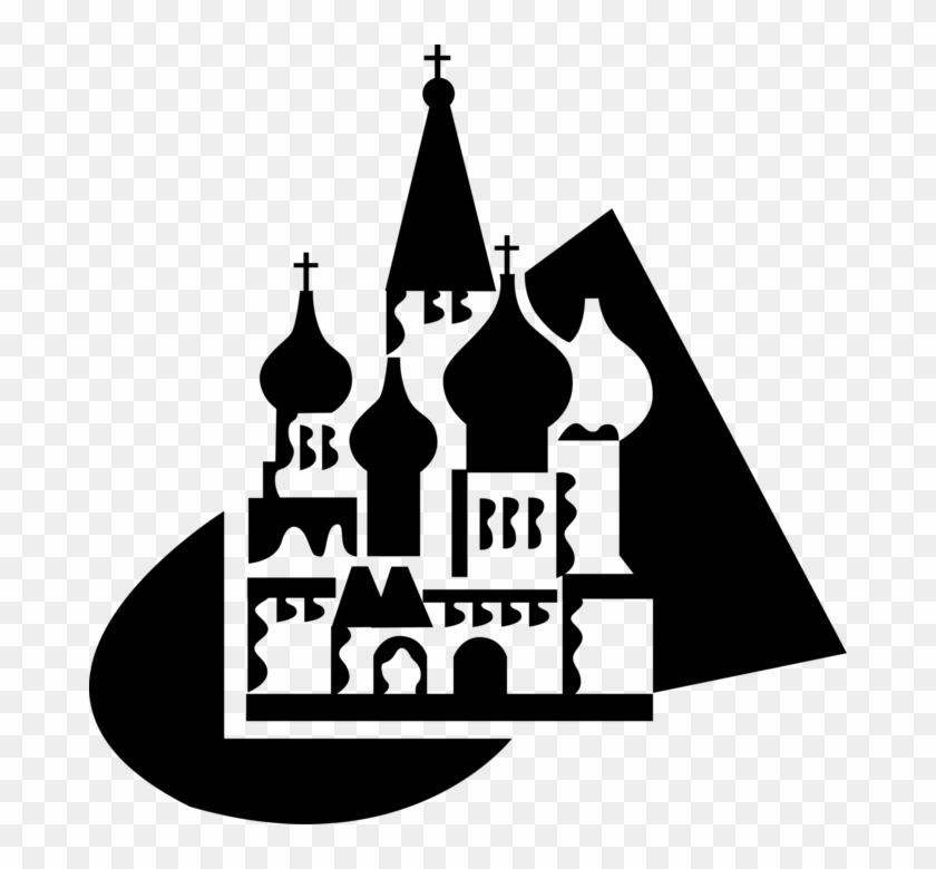 Vector Illustration Of St Basil's Christian Church Clipart #1101867