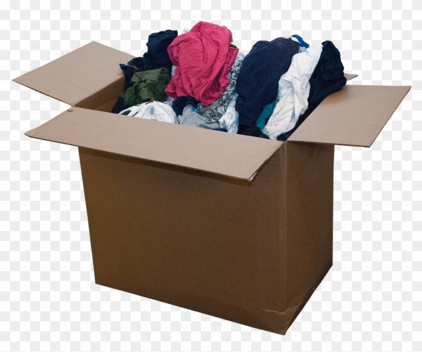Cardboard Box Filled With Clothes , Png Download Clipart #1102914