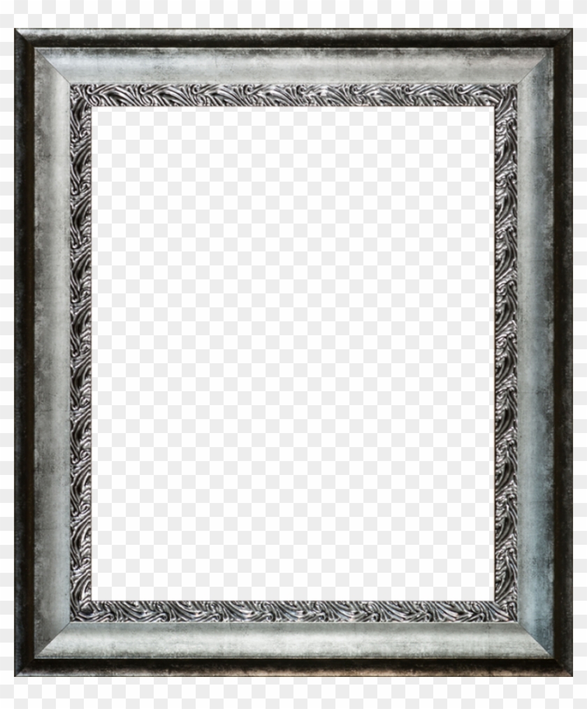 Distressed Ornate Silver Custom Stacked Frame - Transparent Silver Picture Frames Clipart #1103173