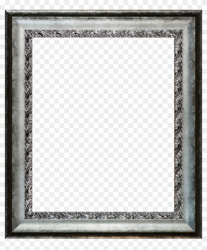 Distressed Ornate Silver Custom Stacked Frame - Transparent Silver Picture Frames Clipart