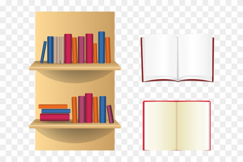 Shelf Clipart Full Bookshelf - Bookcase - Png Download