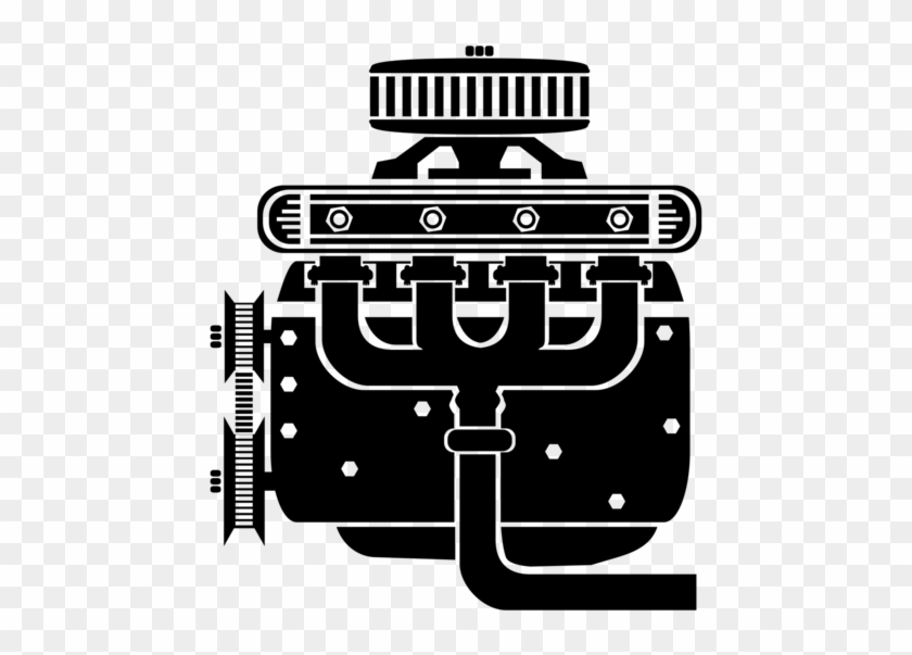 Car V8 Engine Motor Vehicle Cylinder Block - Car Engine Vector Png Clipart