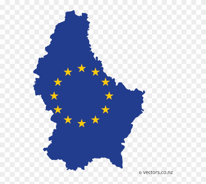Eu Flag Vector Map Of Luxembourg - Luxembourg Capital City Map Clipart #1105661