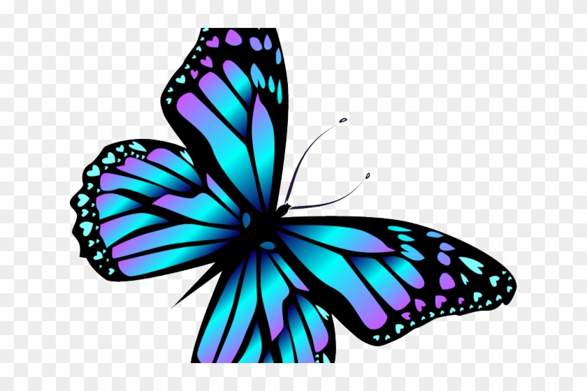 Monarch Butterfly Cartoon - Transparent Blue Monarch Butterfly Clipart
