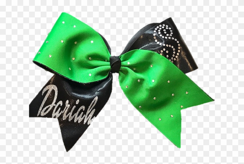 This Delightful Cheerleading - Cheer Bows Green Black An White Clipart #1107420
