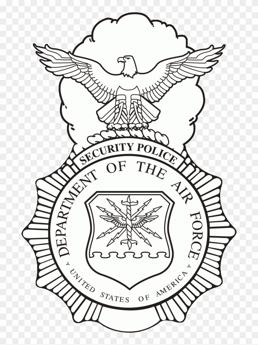 Usaf Security Forces Badge - Security Police Department Of The Air Force Clipart