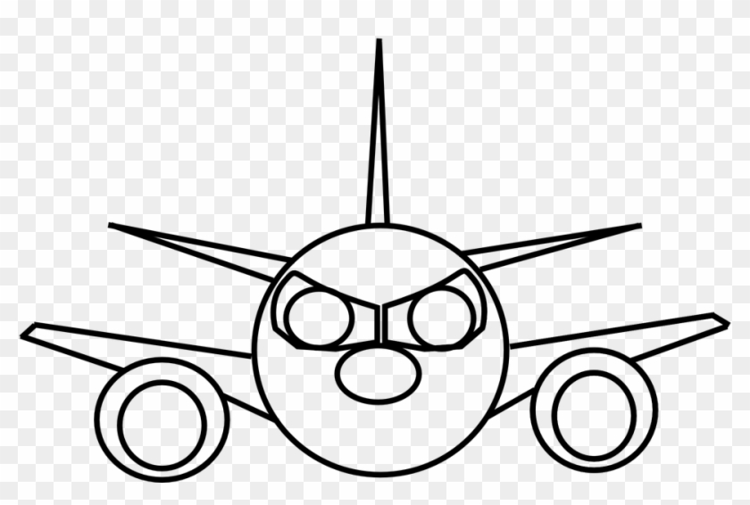 Plane Clipart Front - Airplane Front View Clipart - Png Download