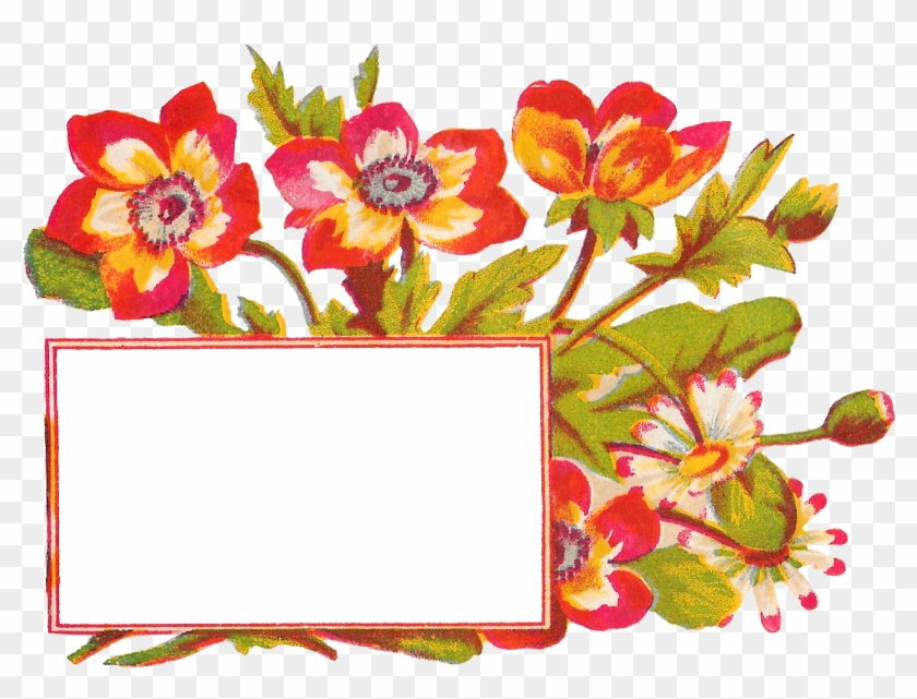 Digital Flower Label Download Clipart