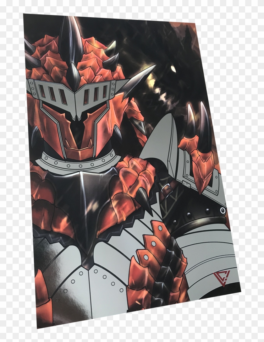Monster Hunter Rathalos Armor Premium Silver Foil Poster - Monster Hunter Anime Rathalos Armor Clipart