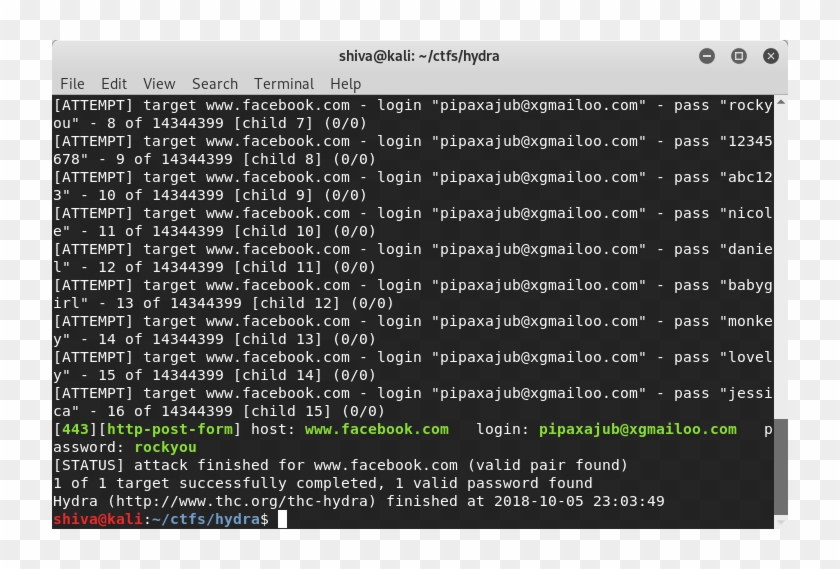 Hacking Facebook With Hydra - Using Hydra To Hack Facebook Clipart #1110619
