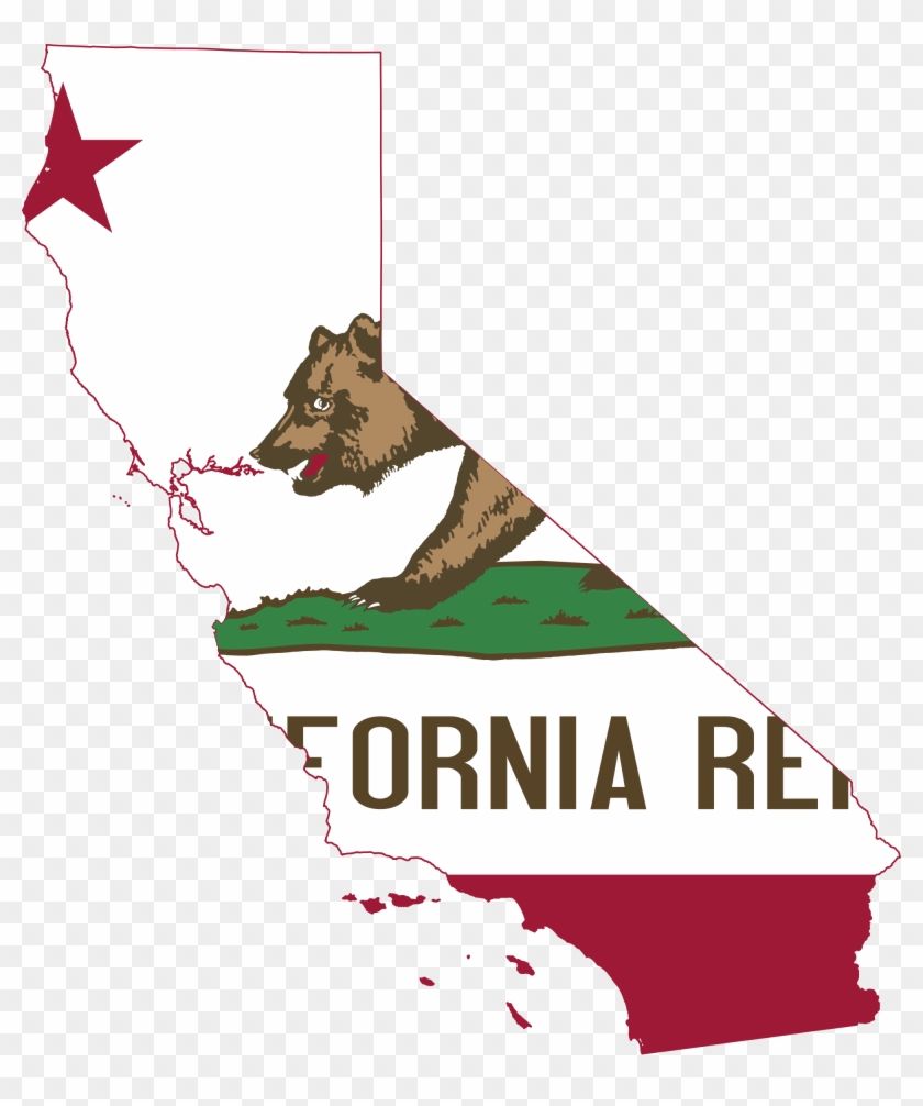 California Flag Images - California Map With Flag Clipart #1110988
