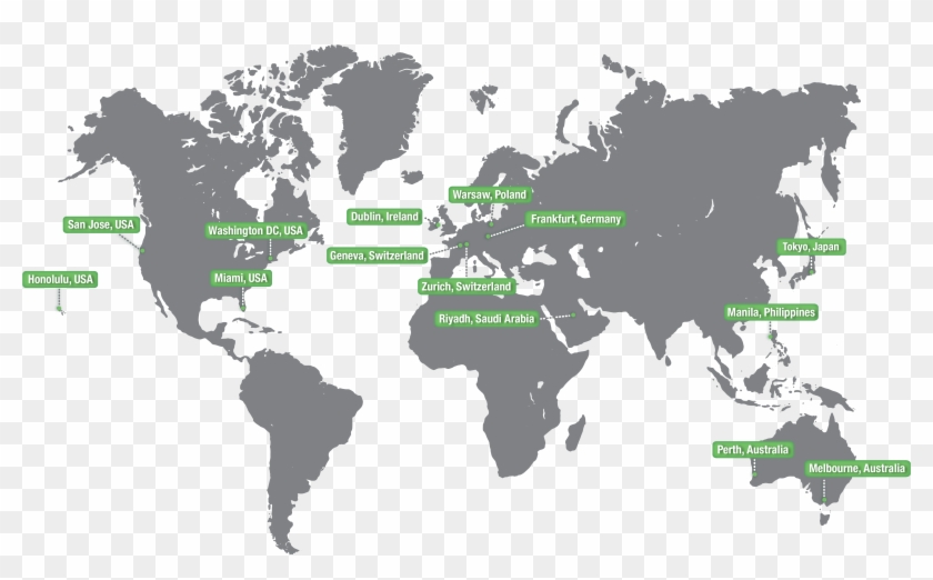 Offer Cloud, Data Center And Managed Services To Customers - Silhouette World Map Stencil Clipart