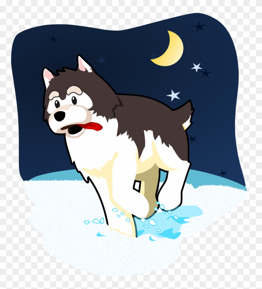 Husky Playing In The Snow - Siberian Husky Clipart