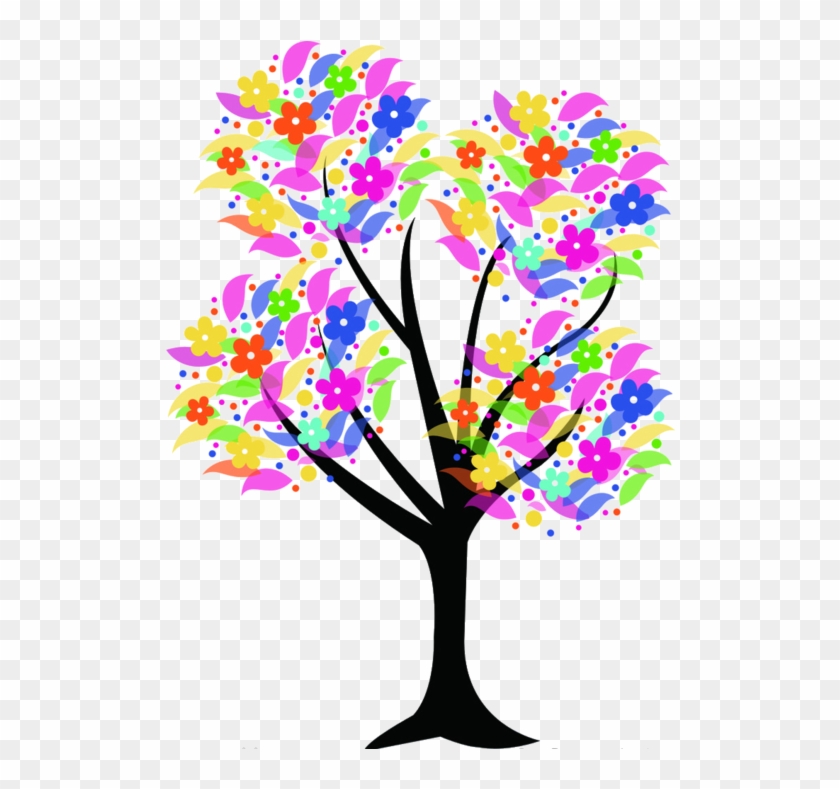 Tree Clipart, Free Collage, Photoshop Brushes, Collage - Tree Drawing With Color - Png Download
