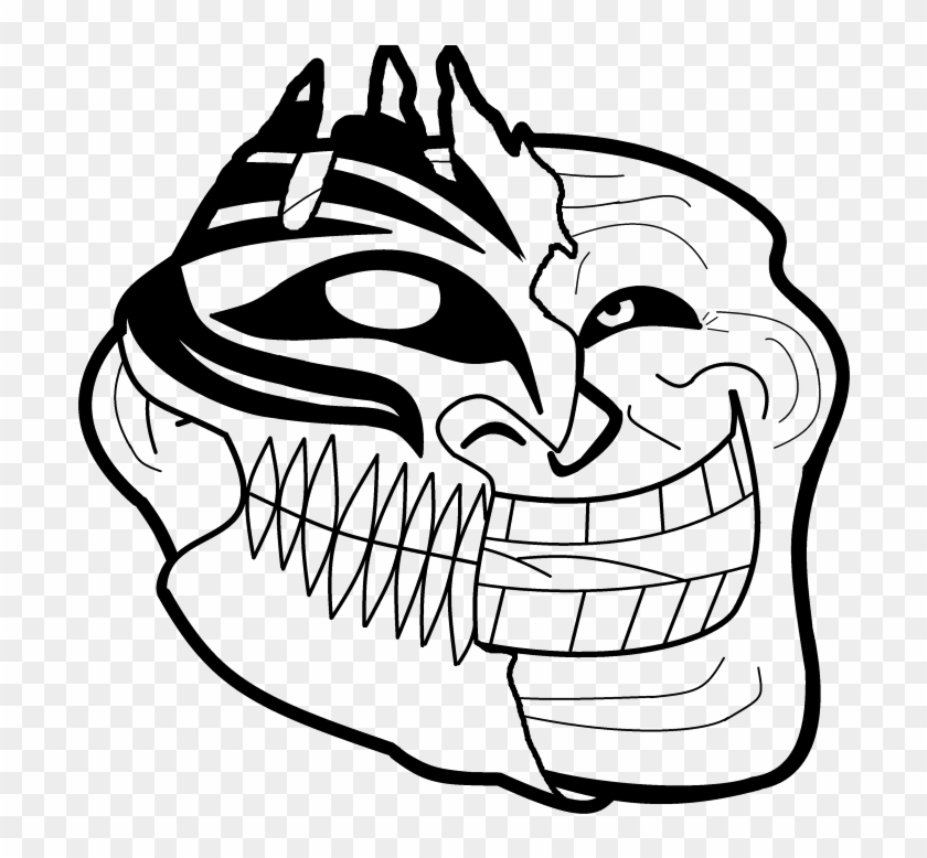 Troll Face Vector - Line Art Clipart