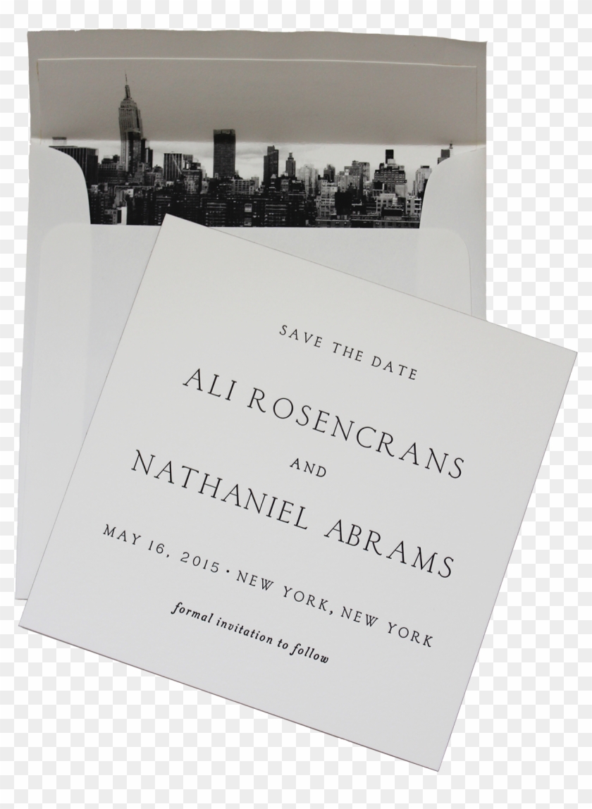 Letterpressed Wedding Save The Date Card Finished With - Skyline Clipart #1114234