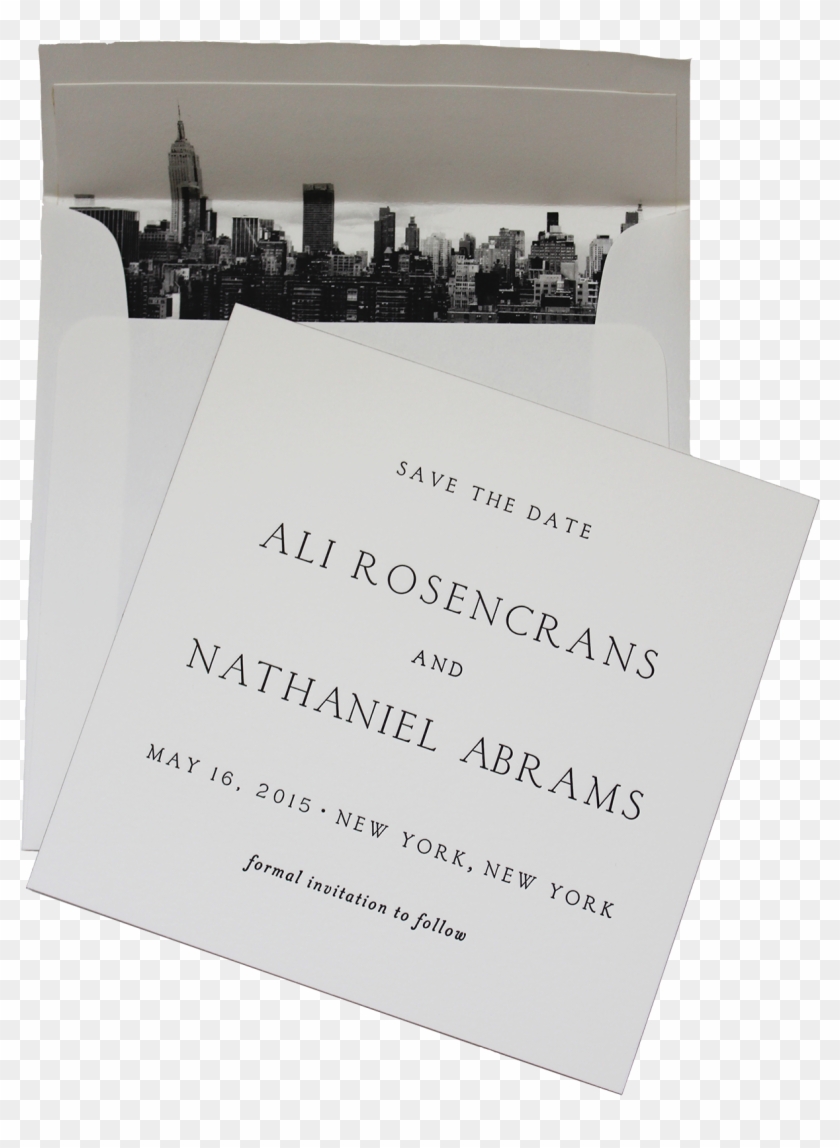 Letterpressed Wedding Save The Date Card Finished With - Skyline Clipart