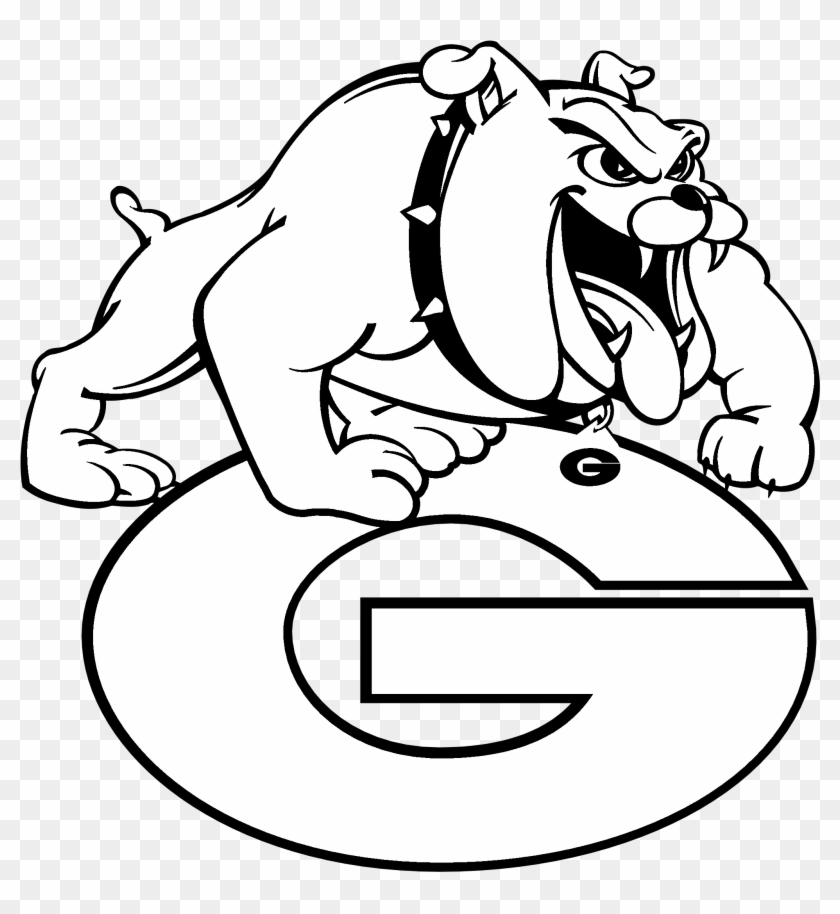 Georgia Bulldogs Logo Black And White - Bowie State Football Logo Clipart #1114419