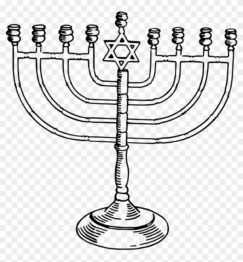 Menorah Vector Clipart Image - Hanukkah Clipart Black And White - Png Download #1115070