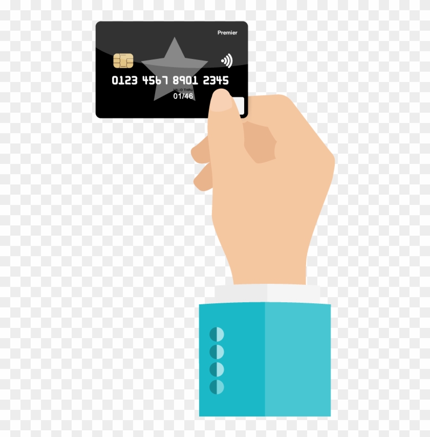 Hand Holding Card Png Download - Prepaid Card Illustration Clipart