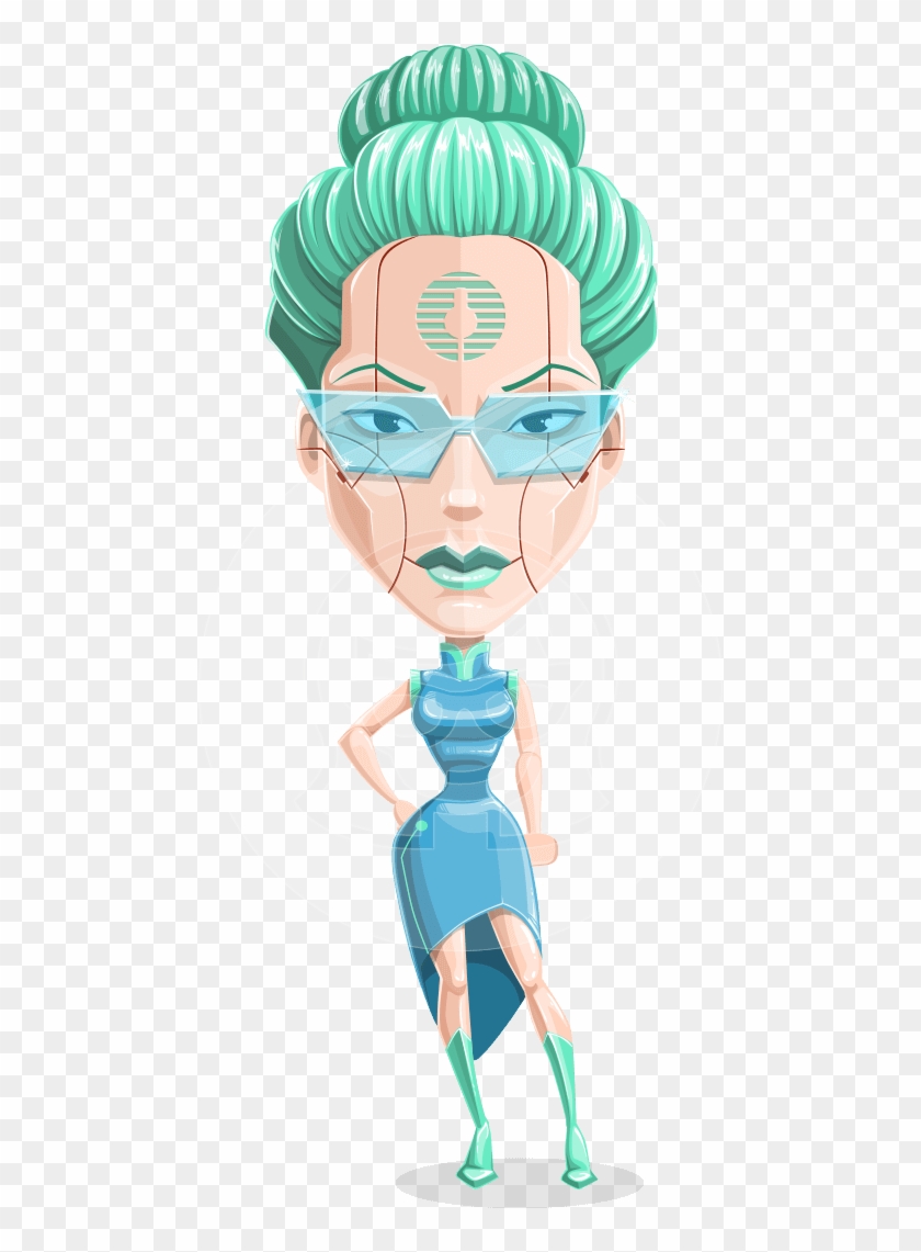 Tania The Wise Cyborg Woman - Wise Futuristic Characters Clipart