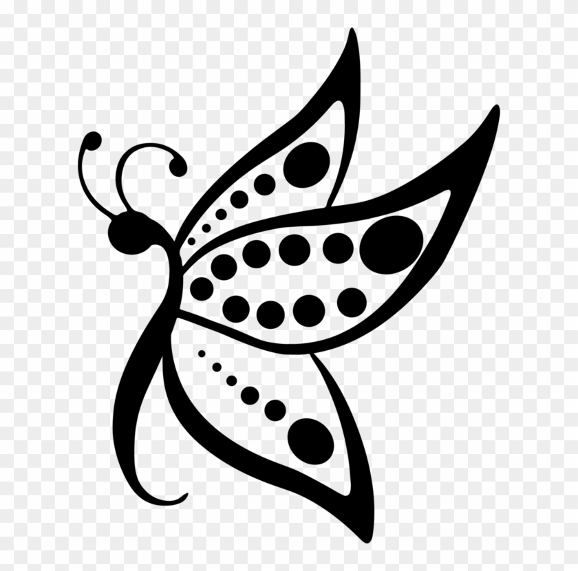 Butterfly Silhouette Visual Arts Music Download - Flying Butterfly Black And White Clipart - Png Download