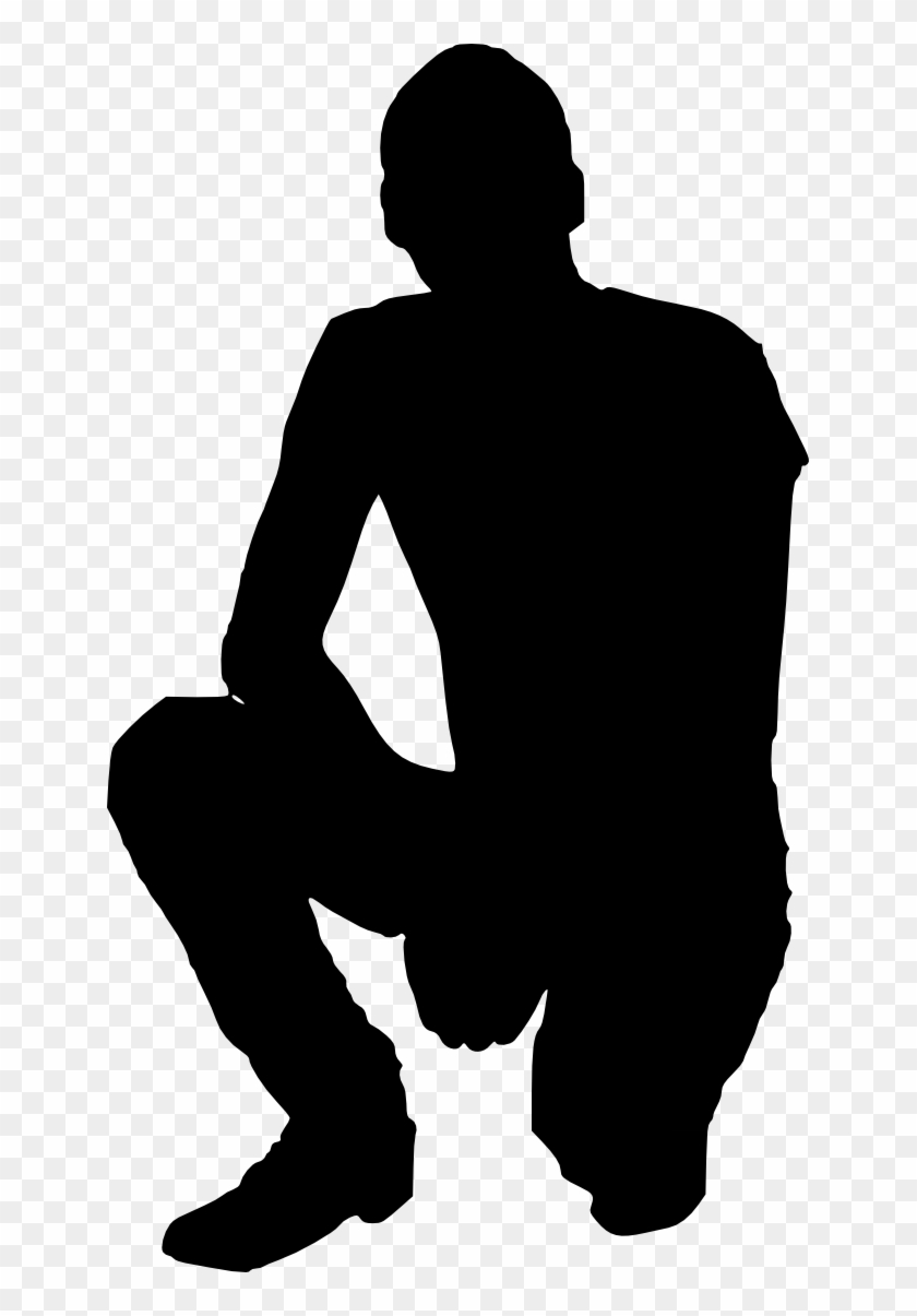 Free Download - Person Crouching Silhouette Png Clipart