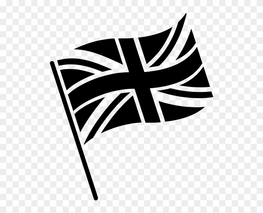 Uk Flag Icon Black And White , Png Download - Union Jack Clipart #1118298