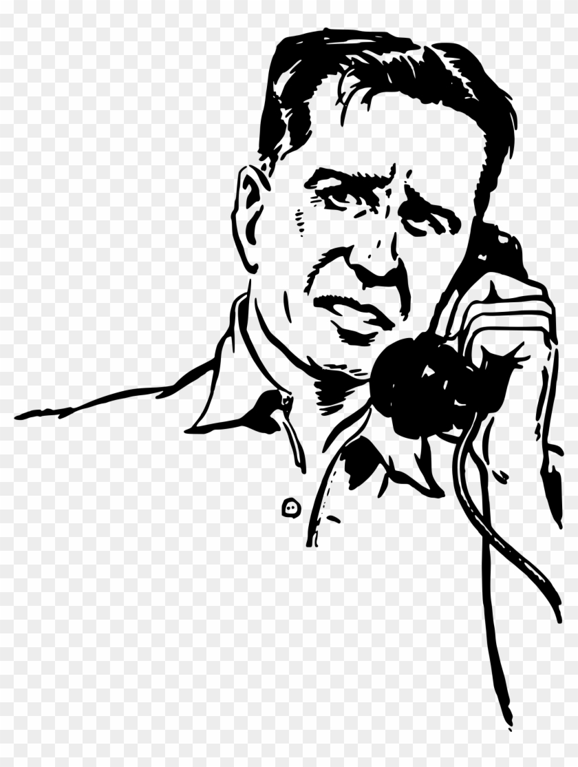 Collection Free Men Guy Download On Ubisafe - Man On The Phone Drawing Clipart #1118299