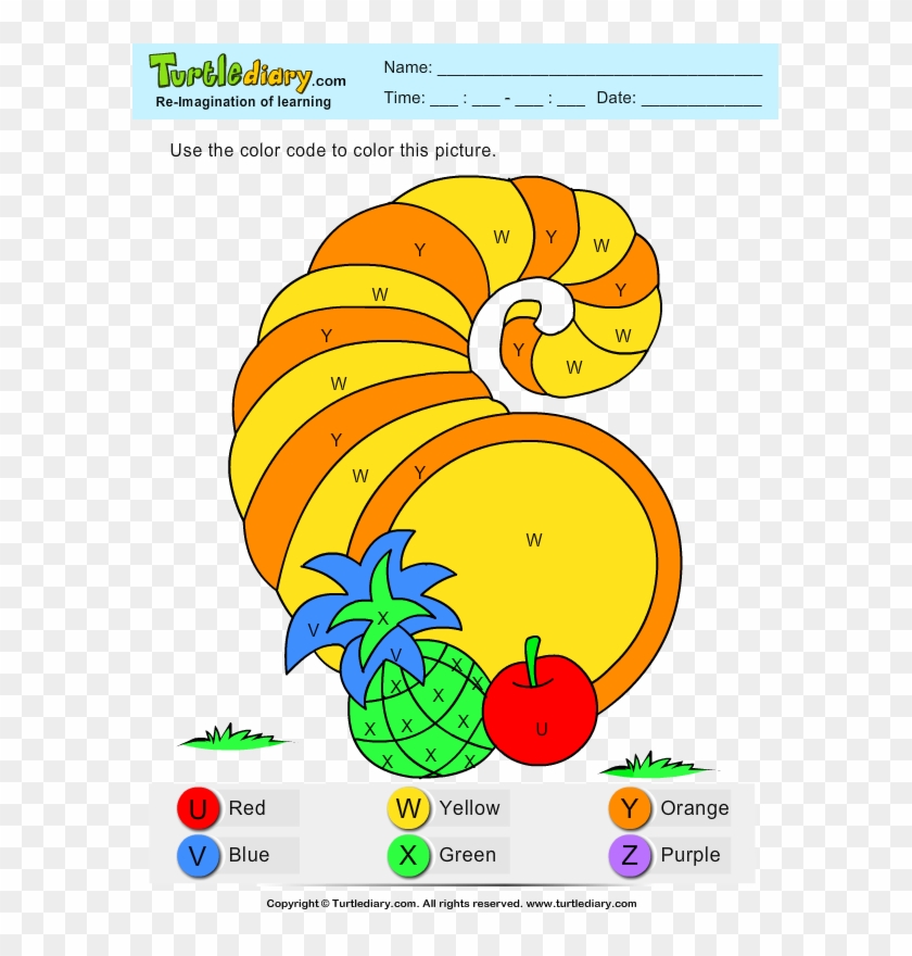 Color By Letter Cornucopia Answer - Circle Clipart #1118564