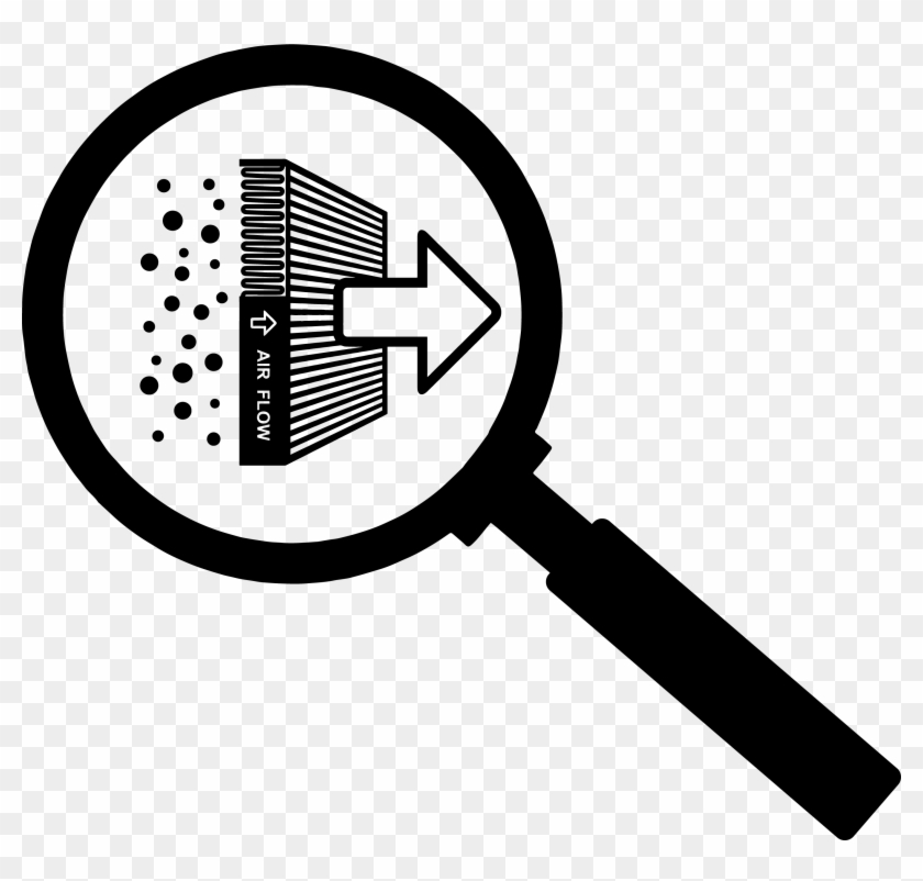 Air Filter Maginifying Glass Icon - Car Cabin Air Flow Clipart #1118678