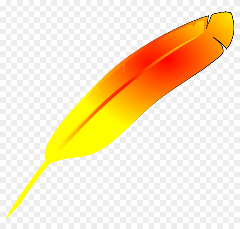 Feather Yellow Orange - Clip Art - Png Download