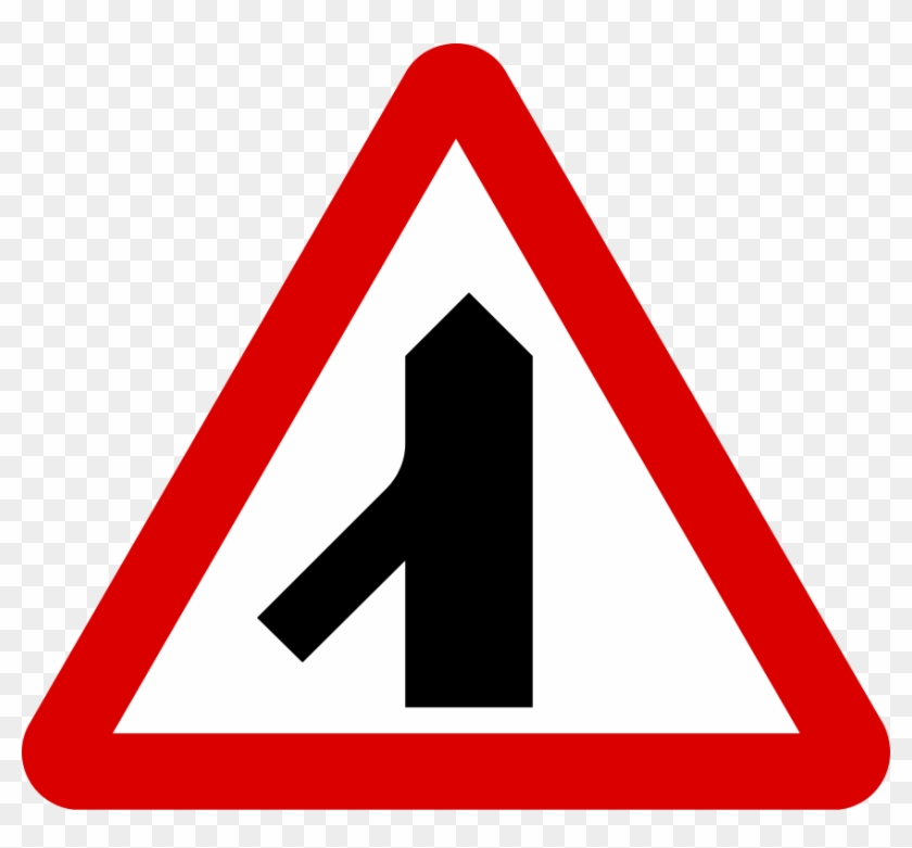 Mauritius Road Signs - Traffic Merges From Left Clipart