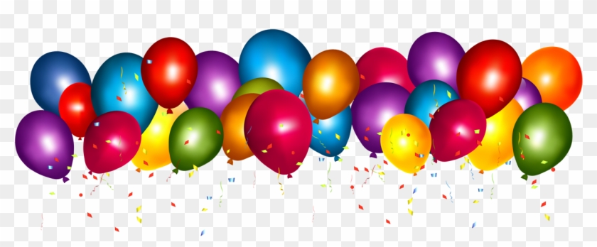 Balloon Box, Birthday Clips, Colourful Balloons, Confetti - Balloons And Confetti Png Transparent Png