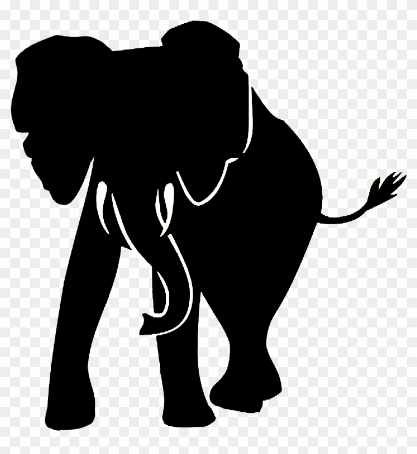 Image Freeuse Download Clip Art Black Frontal Of - Elephant Silhouette Transparent - Png Download