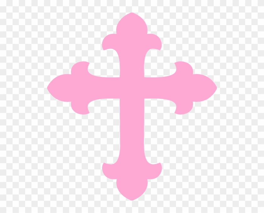 Light Pink Cross Clip Art At Clker - Baby Pink Pink Cross - Png Download #1119498