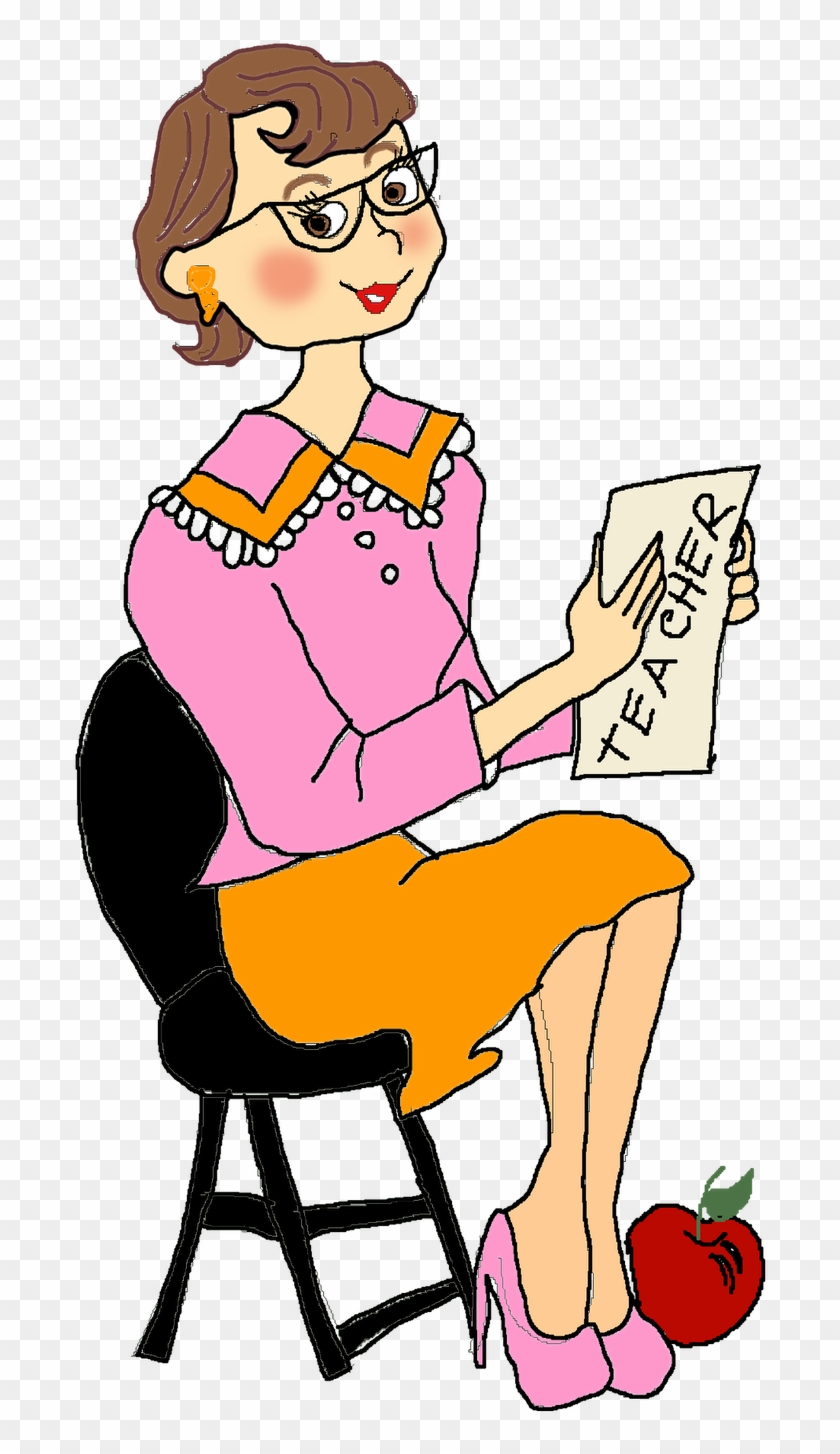 Teachers Talking Clipart - Teacher Sitting In Chair Clip Art - Png Download #1120231