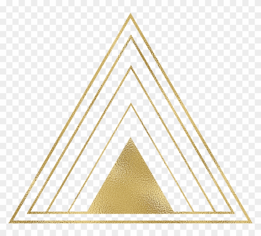 Gold Triangle Frame Outline Edit Background Design - Gold Triangle Png Clipart #1120364