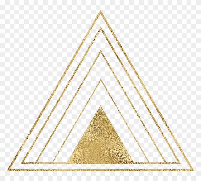Gold Triangle Frame Outline Edit Background Design - Gold Triangle Png Clipart