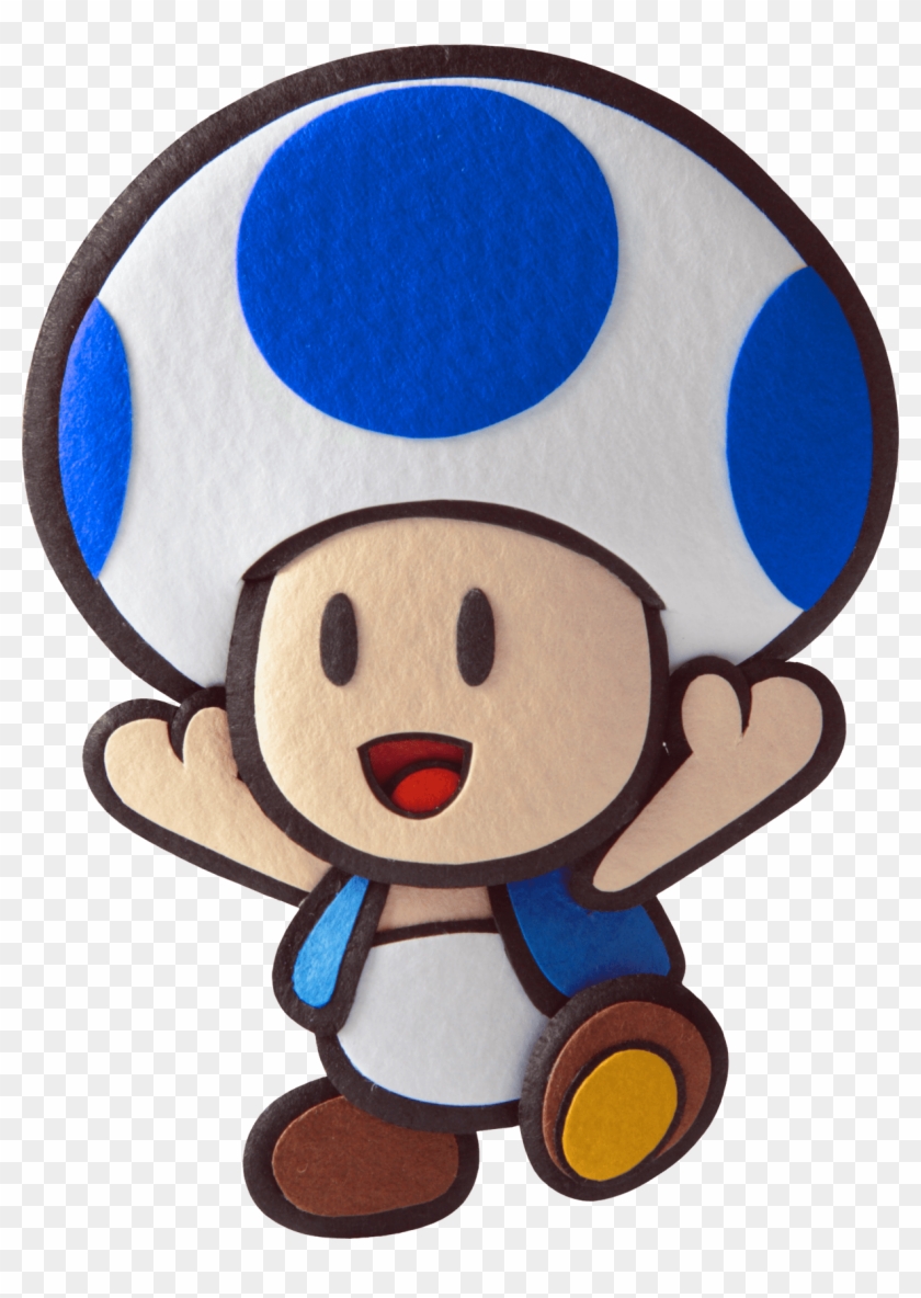 Blue Toad Happy - Toad Paper Mario Sticker Star Clipart