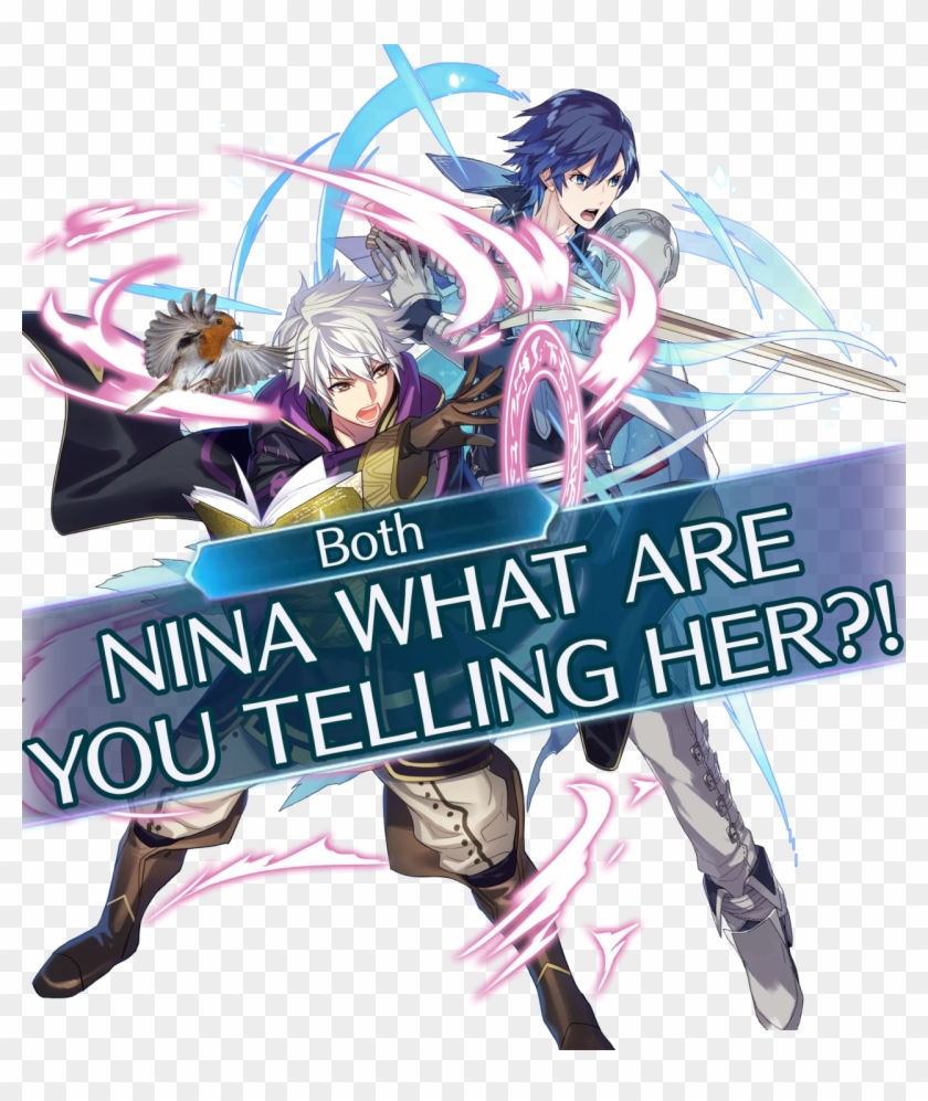 With M Robin And Chrom's Critical Art Saying "nina - Fire Emblem Heroes Attack Clipart