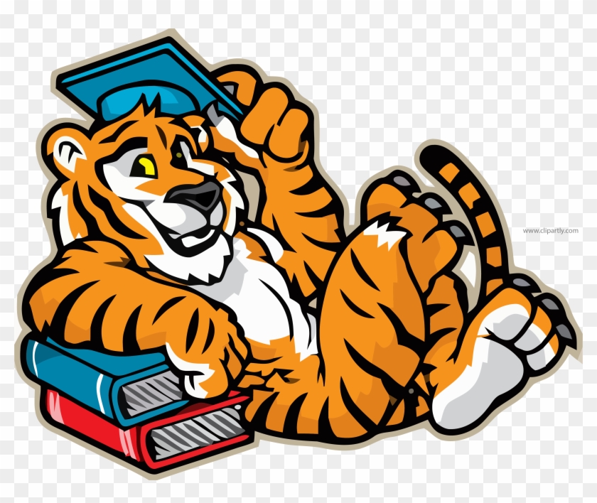 Tigger Mascot Graduate Illustration Clipart Png Image - Tiger With Graduation Cap Transparent Png #1122920