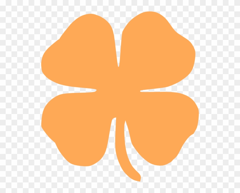 Four Leaf Clover Orange Clipart #1122933